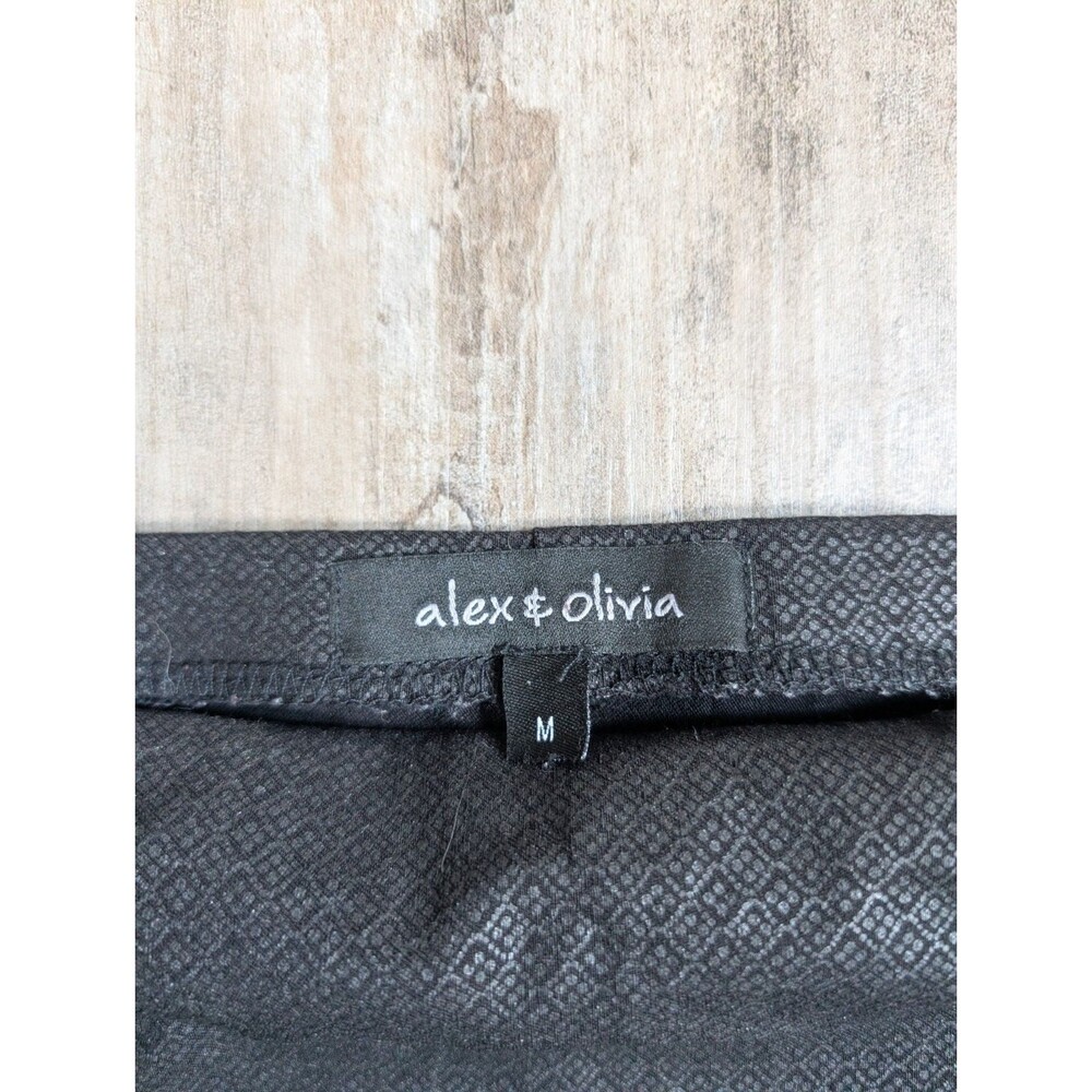 Alex & Olivia Women’s Medium Pencil Straight Skirt Black Patterned Office Siren - Picture 4 of 9
